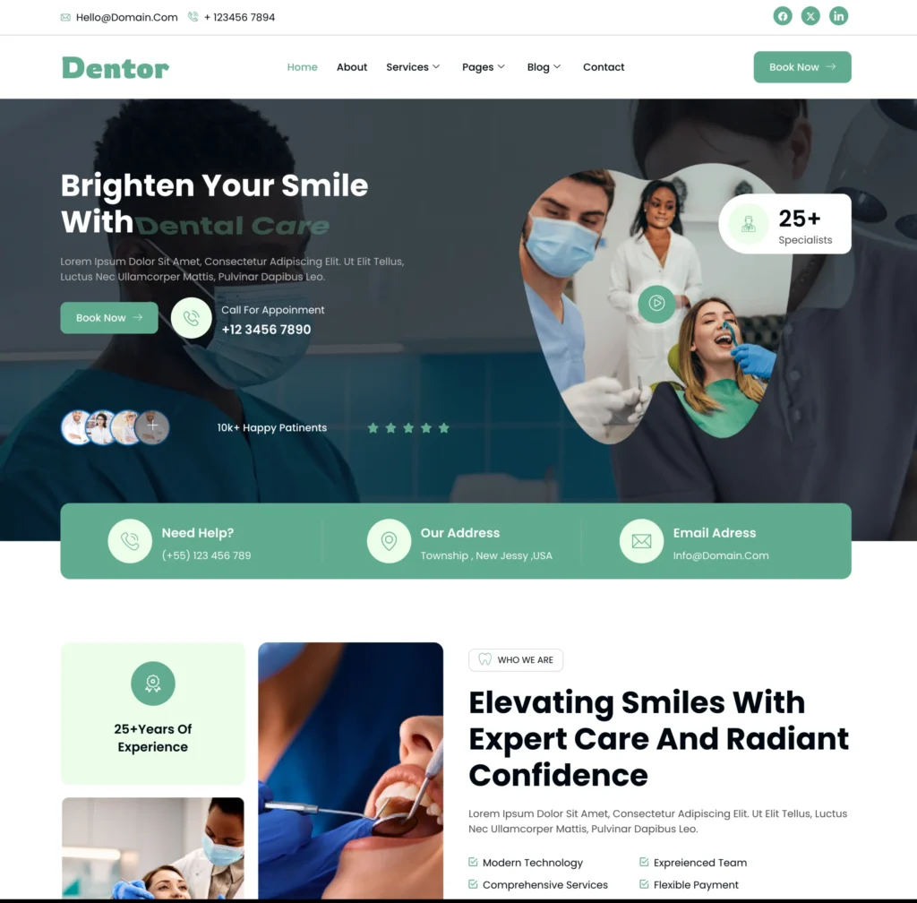 Custom Orthodontist website design Services and Development