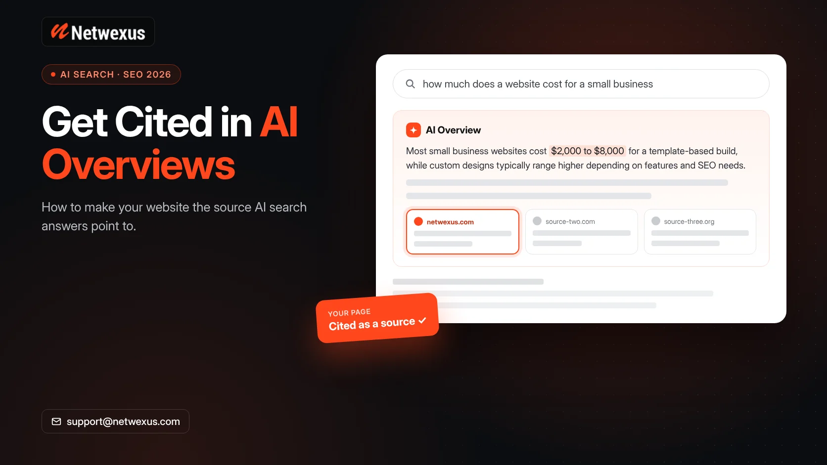 AI Overview search result citing a business website as a source