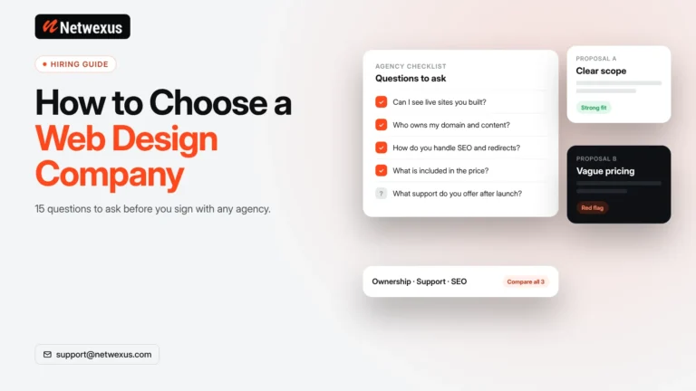Web design agency checklist comparing two agency proposals