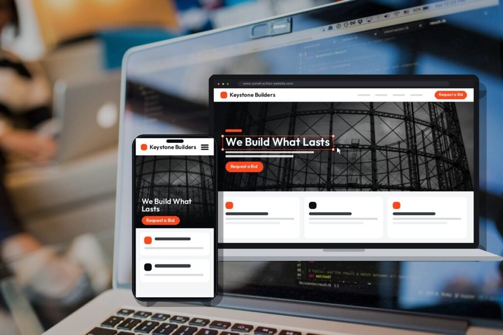 Custom construction website design and development by Netwexus