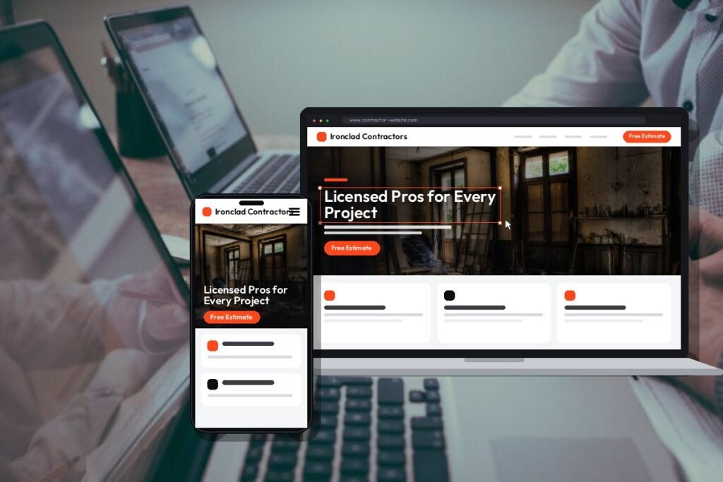 Custom contractor website design and development by Netwexus
