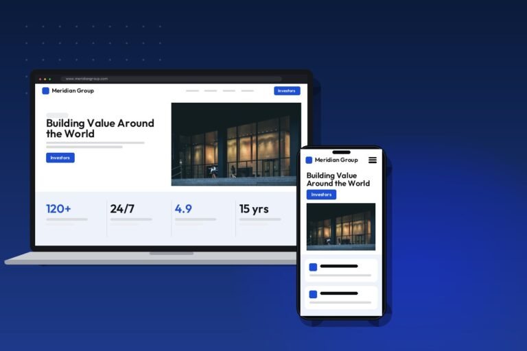 Corporate Website project shown on desktop and mobile