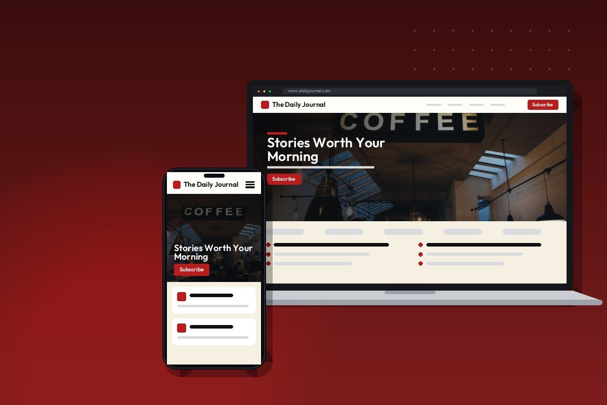 Custom Theme Development project shown on desktop and mobile