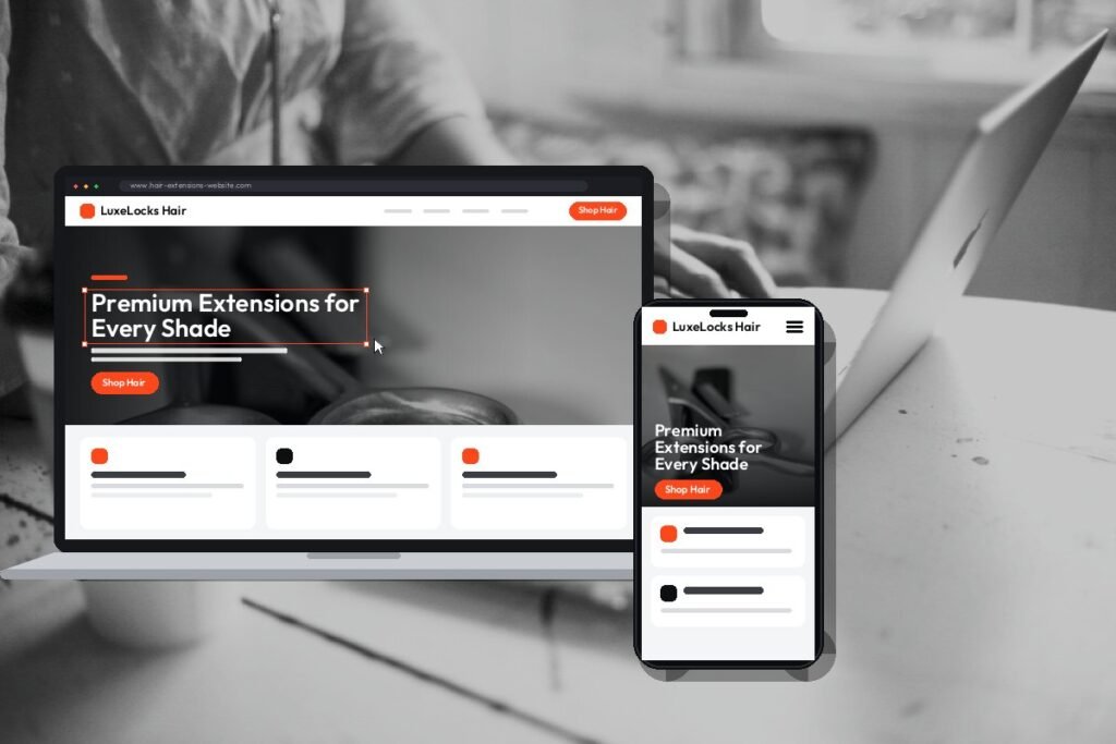 Custom hair extension website design and development by Netwexus