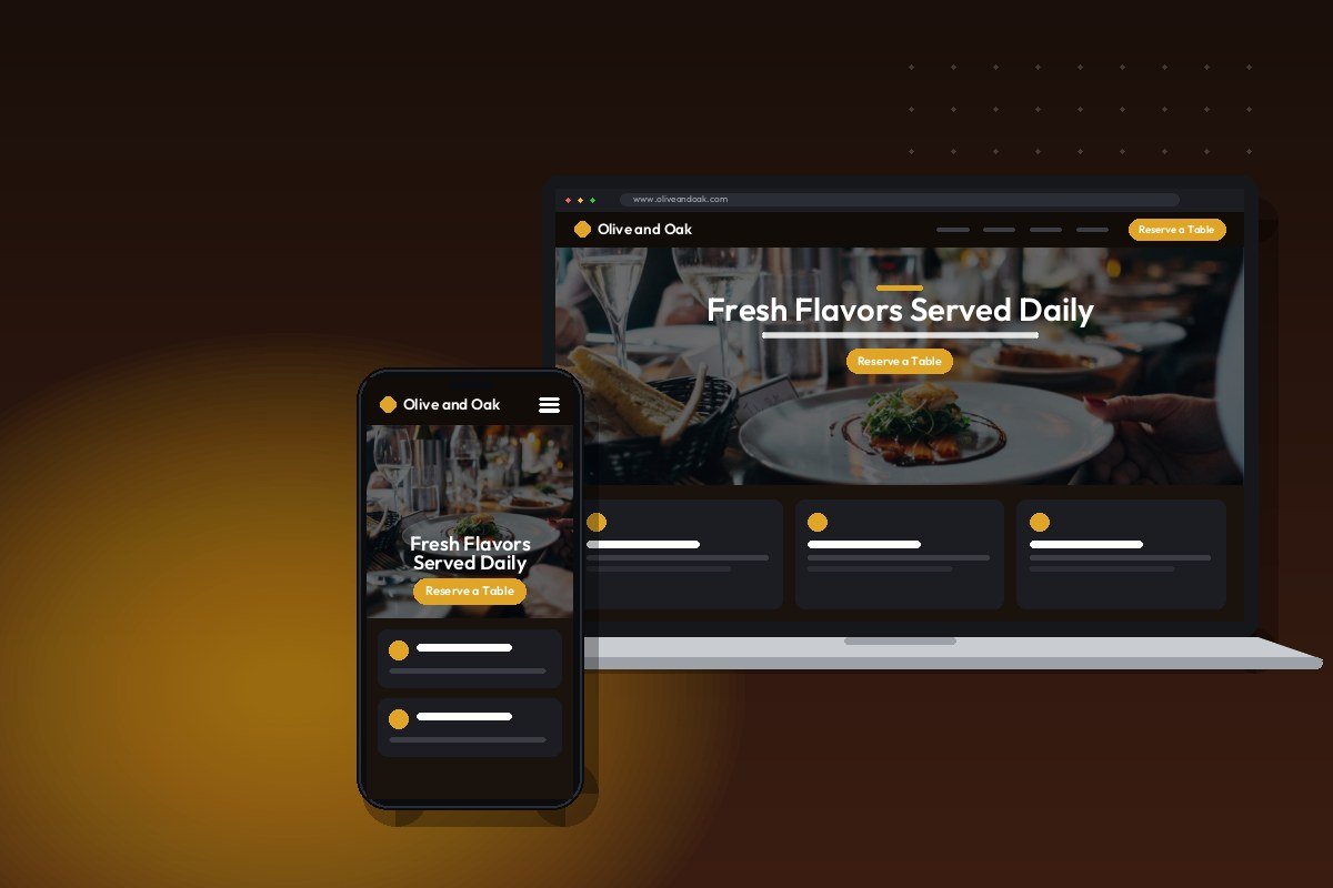 Restaurant Website project shown on desktop and mobile