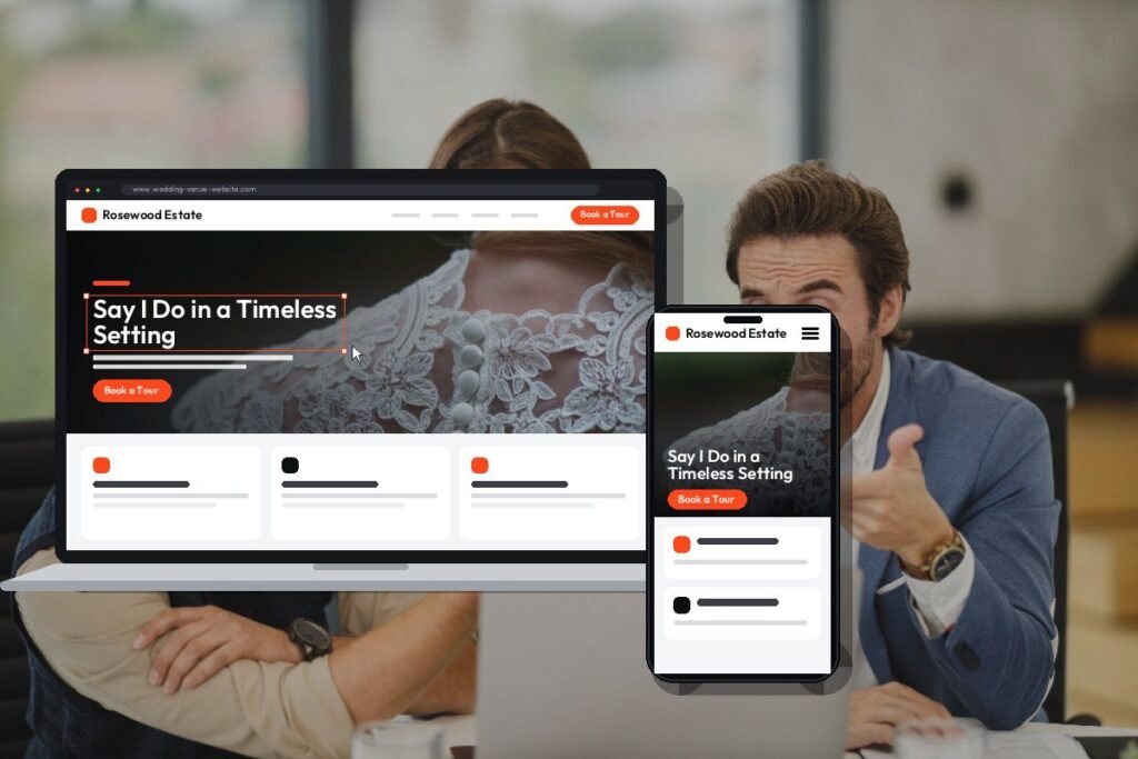 Custom wedding venue website design and development by Netwexus