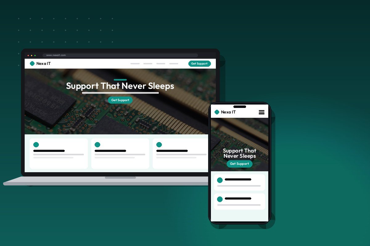 WordPress Maintenance and Support project shown on desktop and mobile